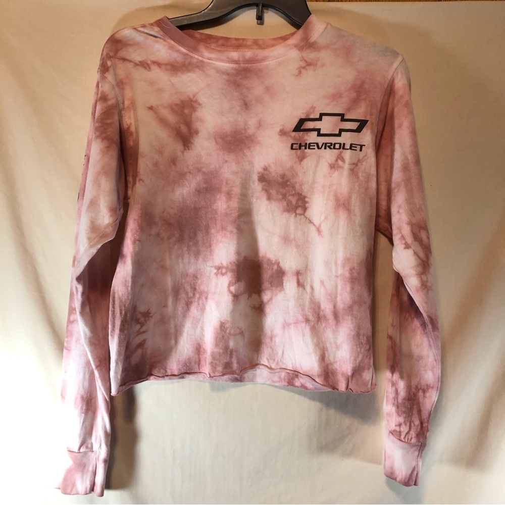GM official product women’s pink/brown tie-dyed longsleeve Tee Chevrolet XS